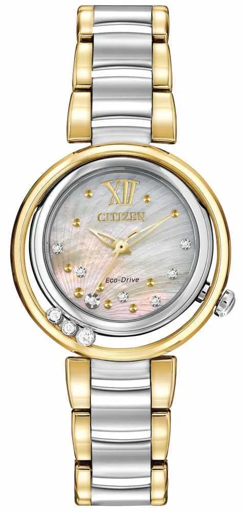 Citizen Eco-Drive L Sunrise Diamond Two Tone Womens Watch Em0324-58D