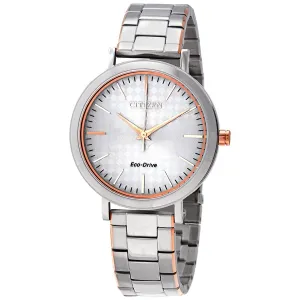 Citizen Eco-Drive Silver Dial Two-tone Ladies Watch EM0766-50A