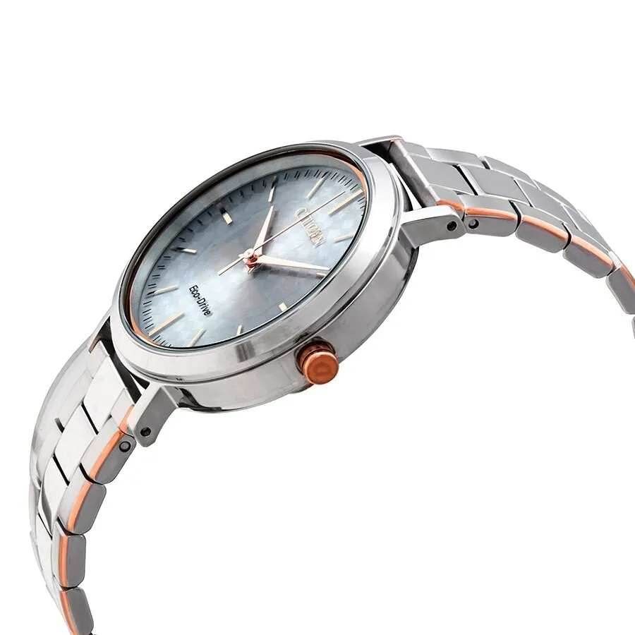 Citizen Eco-Drive Silver Dial Two-tone Ladies Watch EM0766-50A