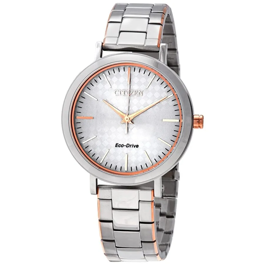 Citizen Eco-Drive Silver Dial Two-tone Ladies Watch EM0766-50A