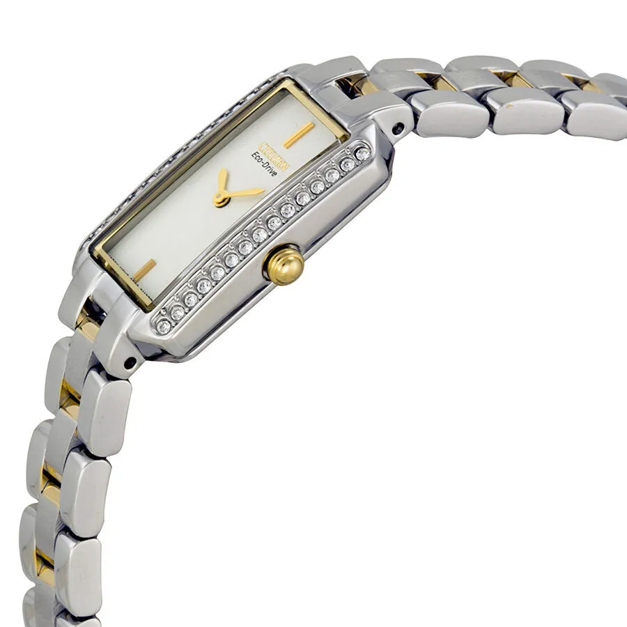 Citizen Silhouette Eco-Drive White Dial Two-Tone Stainless Steel Ladies Watch EG2784-58A
