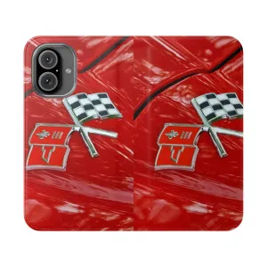 Classic Car Inspired Corvette Flags Phone Case