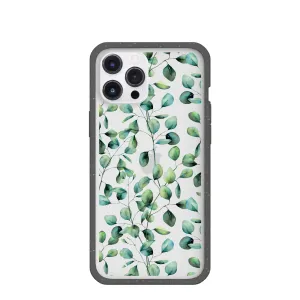 Clear Eucalyptus iPhone 12 Pro Max Case With Black Ridge