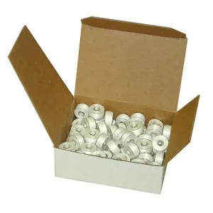 Clear-Glide Class 15 Poly Bobbin in White, Box of 80