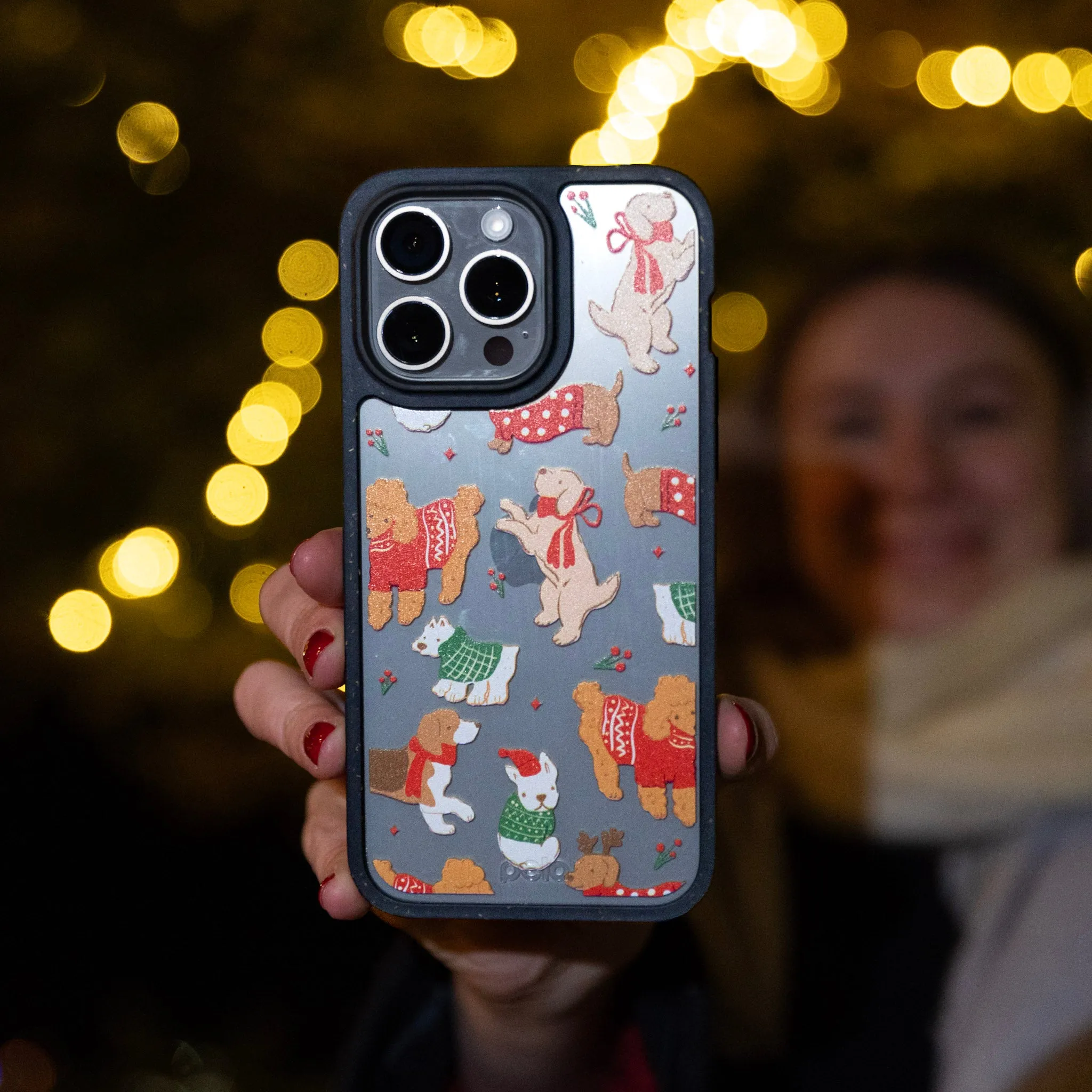 Clear Jolly Doggos iPhone 12 Mini Case With Black Ridge