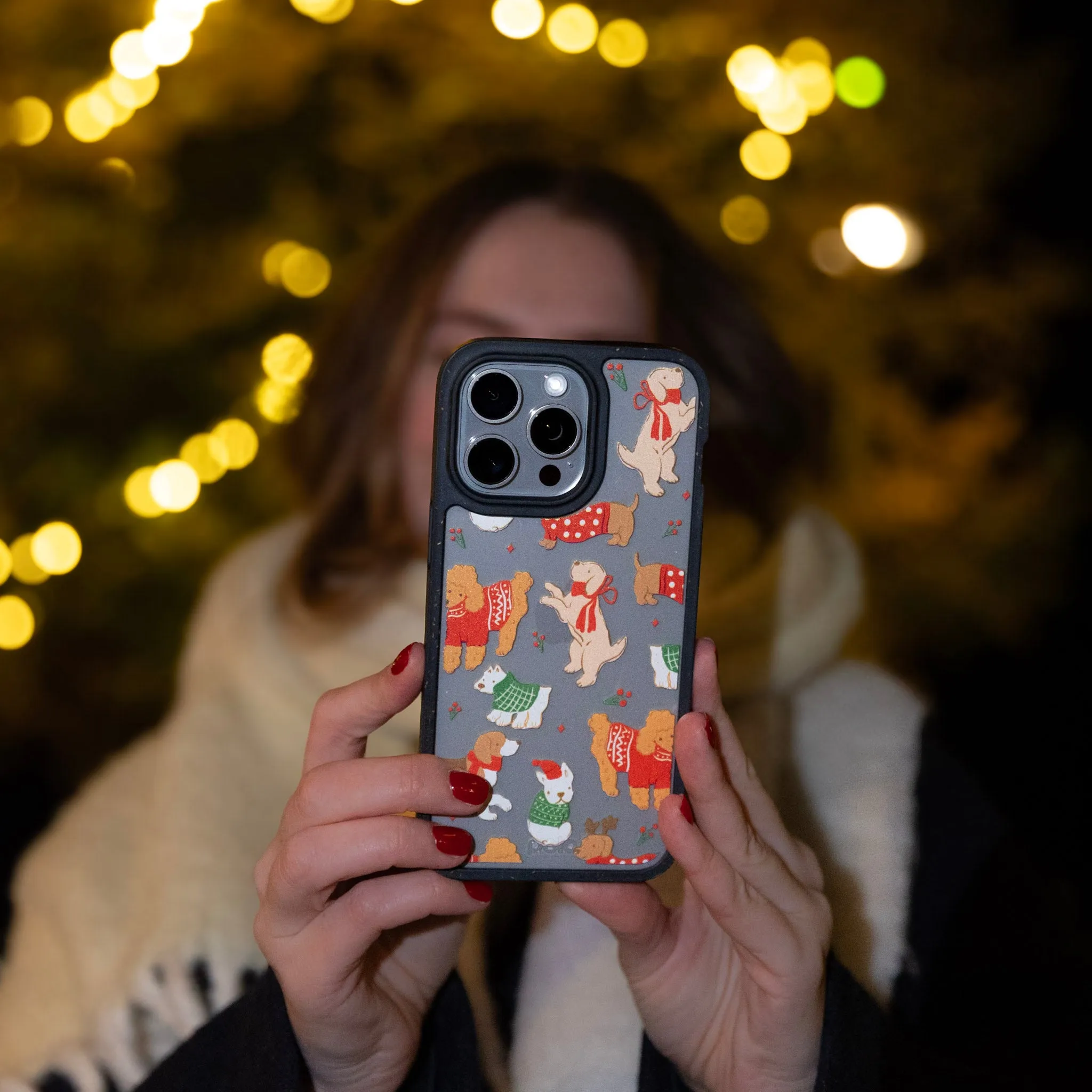 Clear Jolly Doggos iPhone 12 Mini Case With Black Ridge