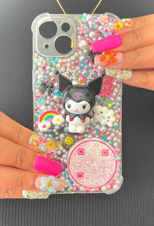Clear Kawaii Junk Phone Case with Stand/Grip