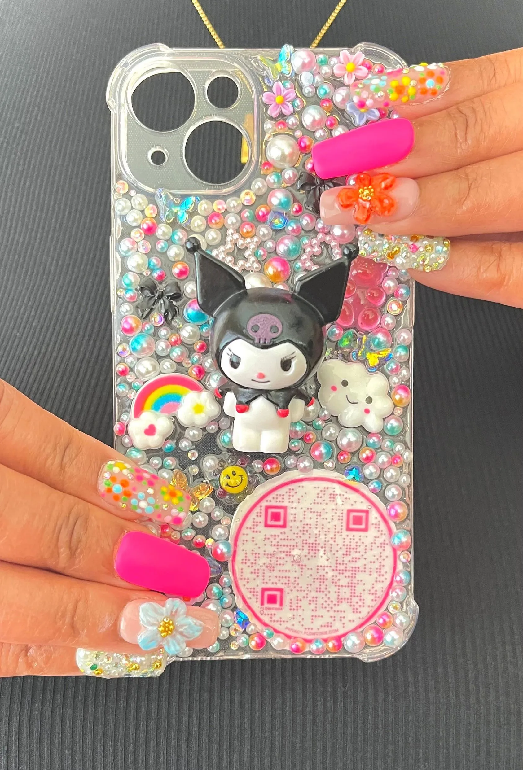 Clear Kawaii Junk Phone Case with Stand/Grip