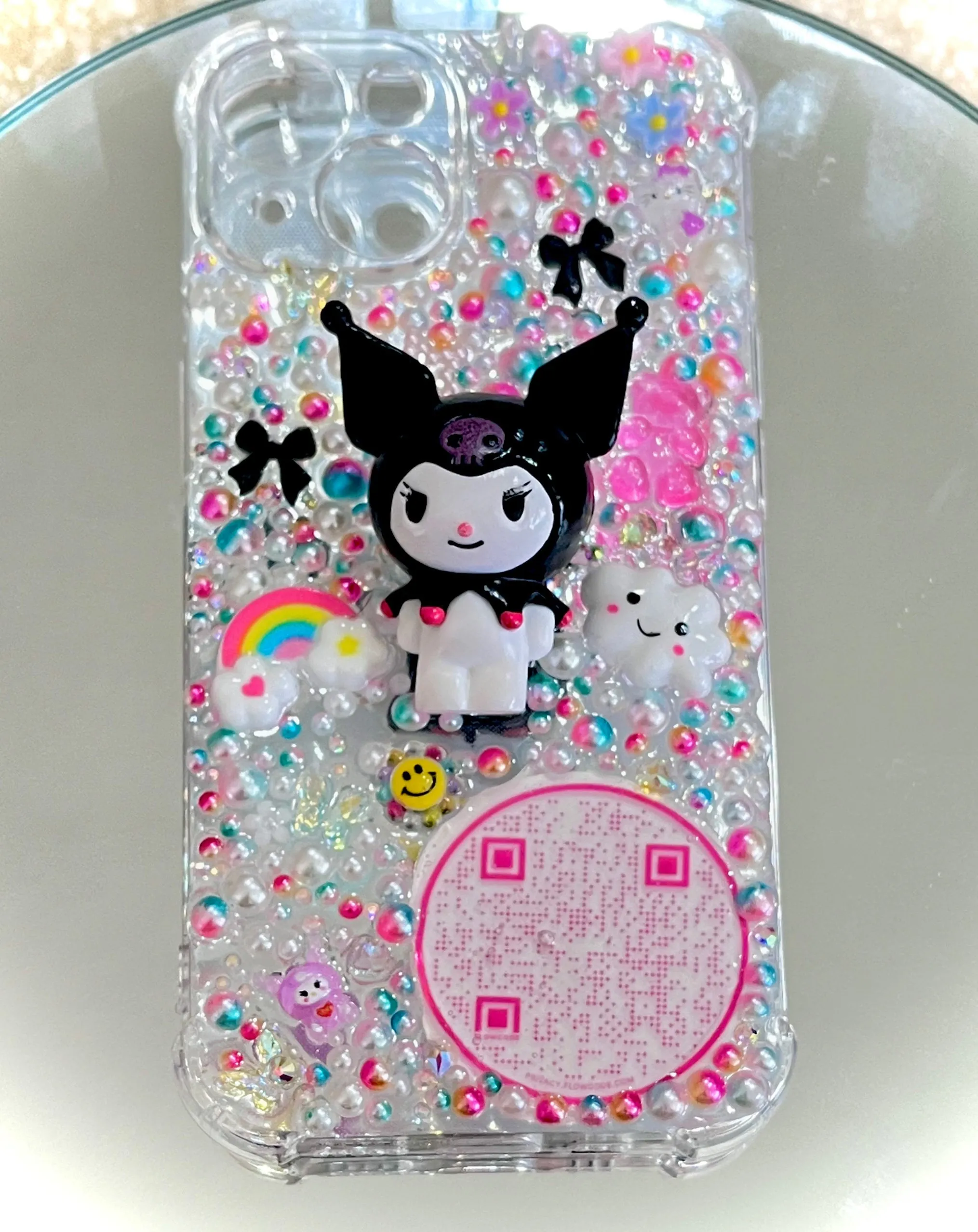 Clear Kawaii Junk Phone Case with Stand/Grip
