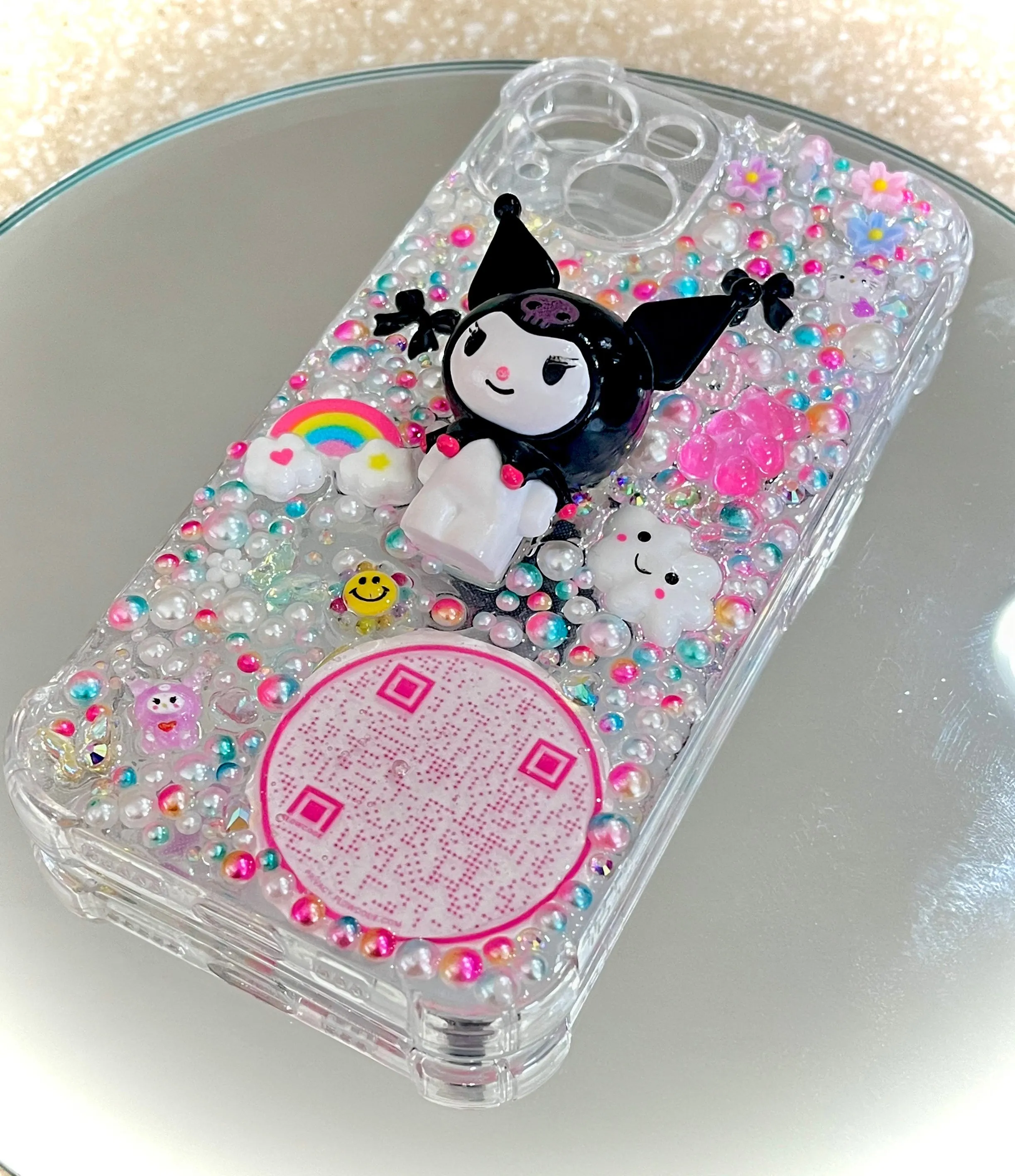 Clear Kawaii Junk Phone Case with Stand/Grip