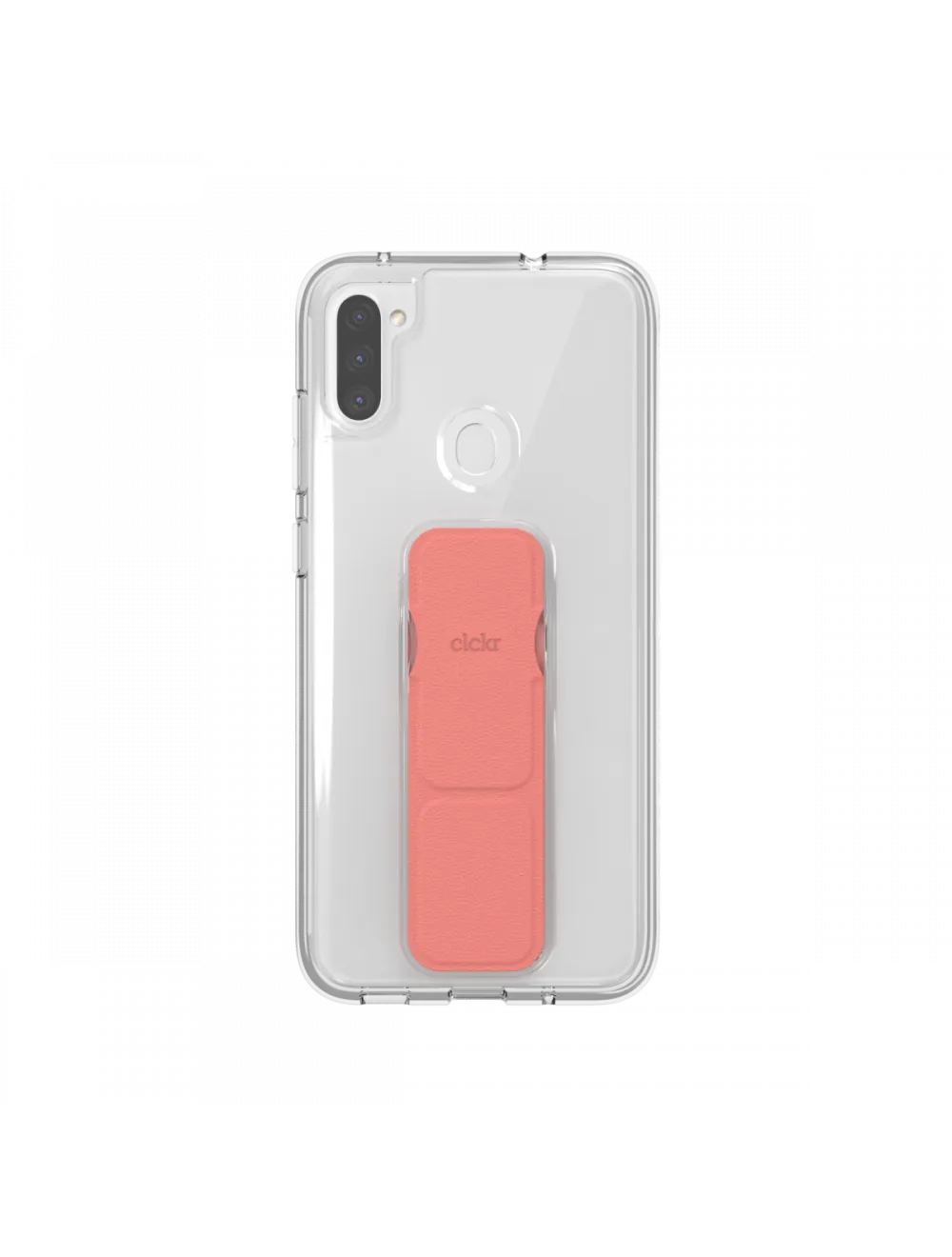 Clear Phone Stand and Grip Case Galaxy A11 - Coral