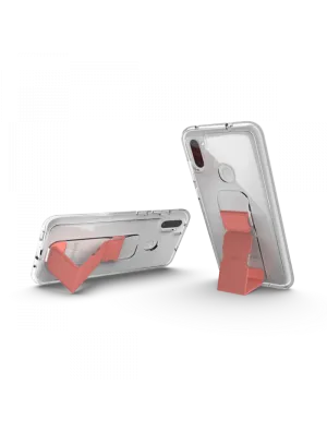 Clear Phone Stand and Grip Case Galaxy A11 - Coral