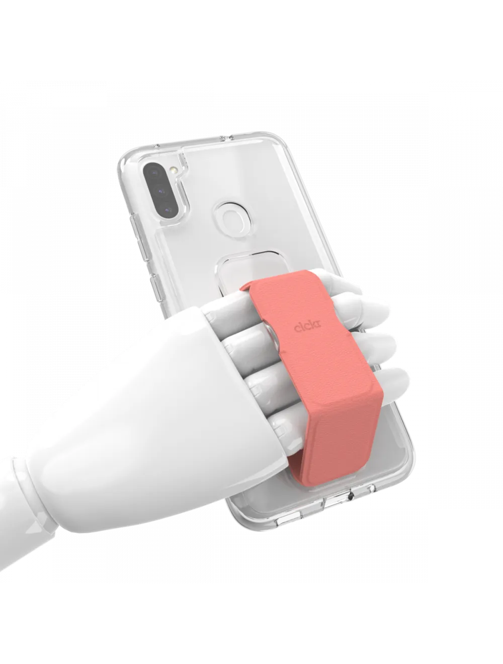 Clear Phone Stand and Grip Case Galaxy A11 - Coral