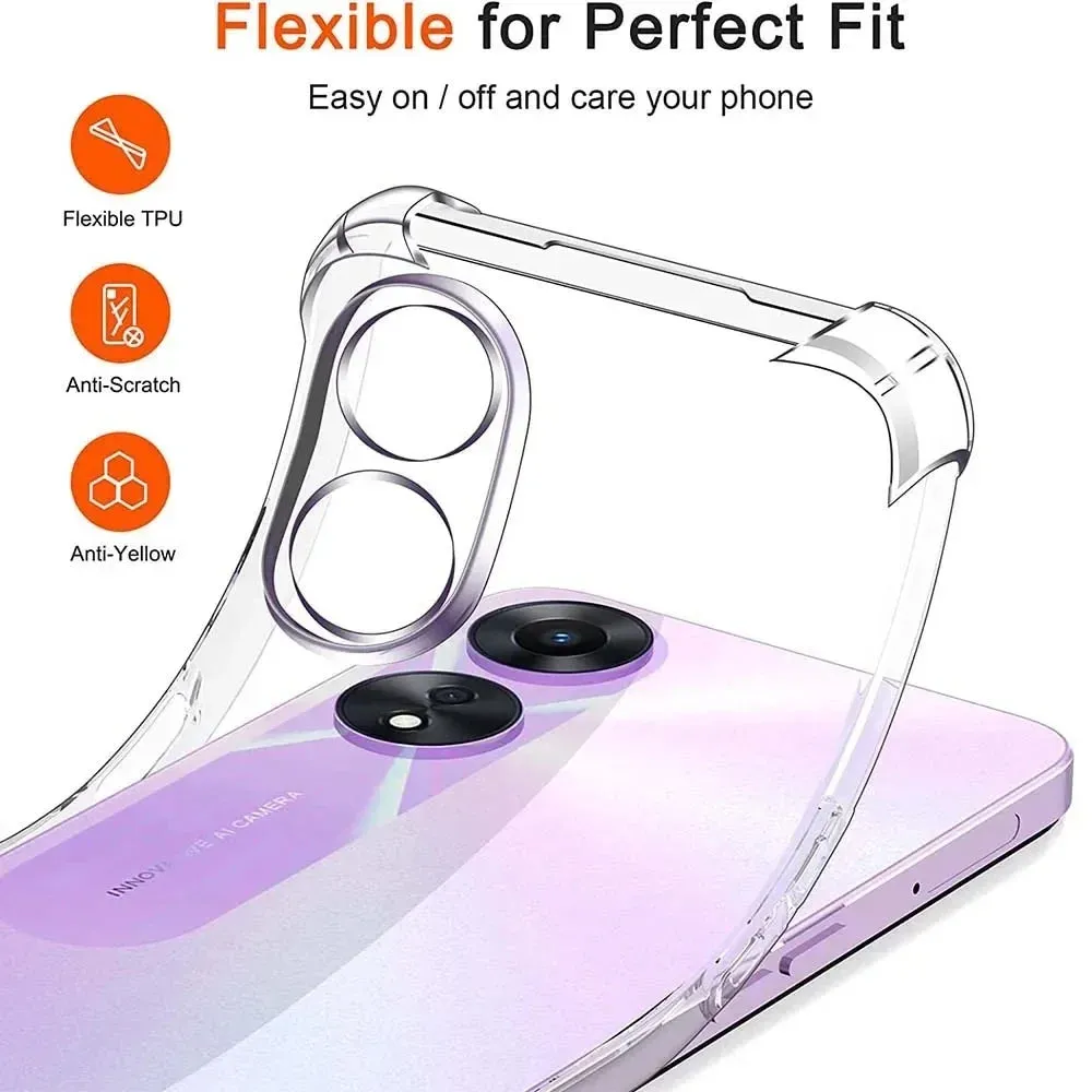 Clear TPU Silicone Phone Case for OPPO A98 A80 A79 A78 A77 A60 A58 A57 A40 A38 A18 A3 Pro Protective Thin Shell Cover