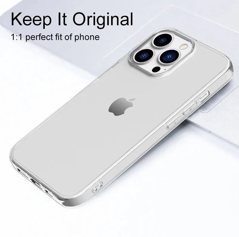 Clear Ultra Thin Silicone Case For Apple iPhone 15 14 13 12 11 Pro Xs Max Mini XR X 7 8 6s Plus 6 SE 2020 2022 2016 5 5S Protective Sides and Back cover