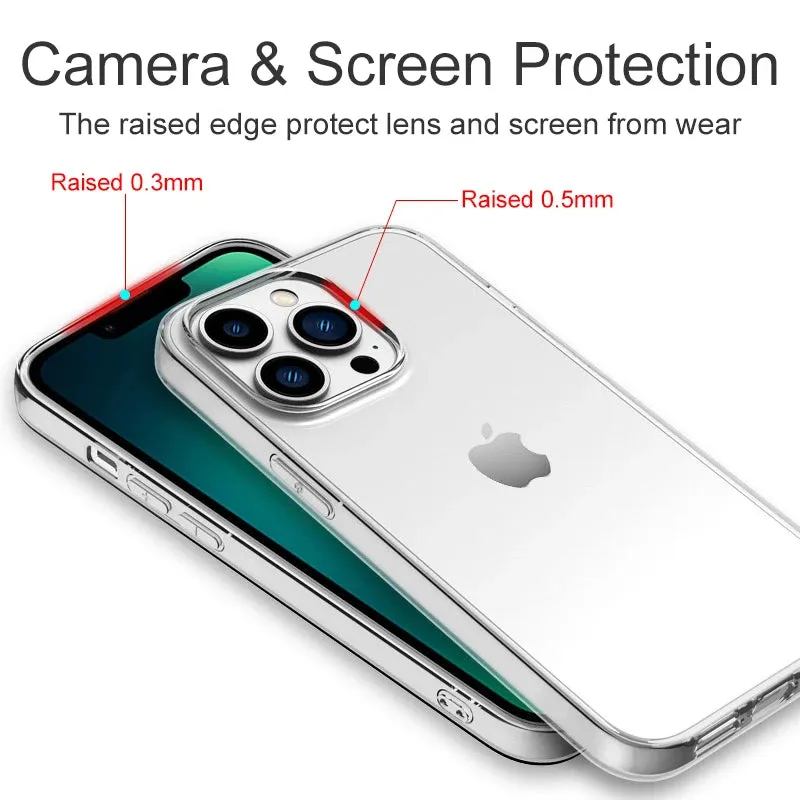 Clear Ultra Thin Silicone Case For Apple iPhone 15 14 13 12 11 Pro Xs Max Mini XR X 7 8 6s Plus 6 SE 2020 2022 2016 5 5S Protective Sides and Back cover
