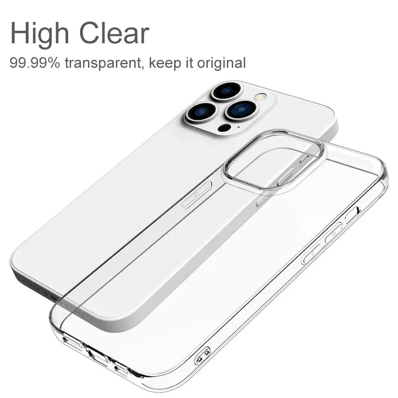Clear Ultra Thin Silicone Case For Apple iPhone 15 14 13 12 11 Pro Xs Max Mini XR X 7 8 6s Plus 6 SE 2020 2022 2016 5 5S Protective Sides and Back cover