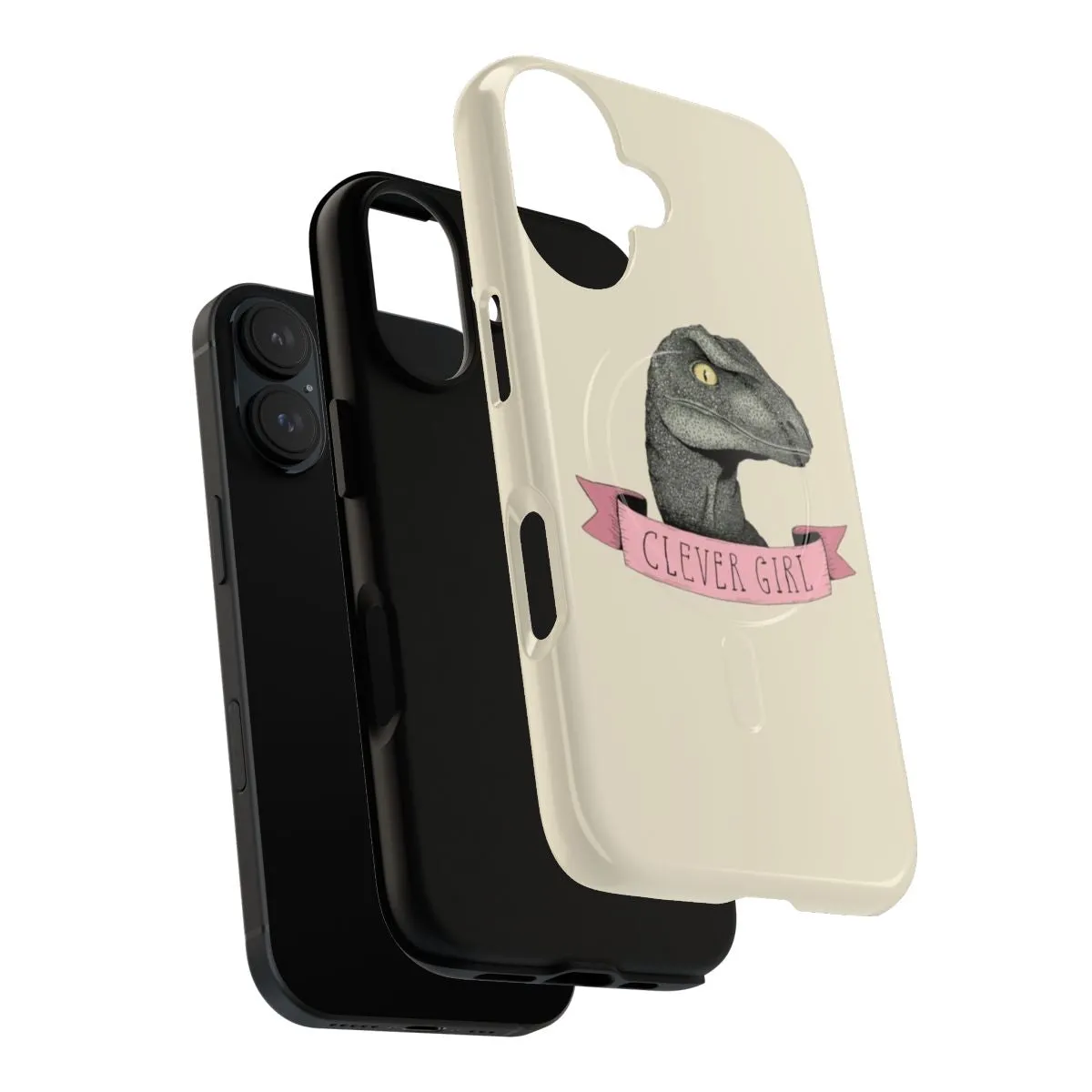 Clever Raptor Dinosaur Phone Case - '90s Inspired Pastel Decor