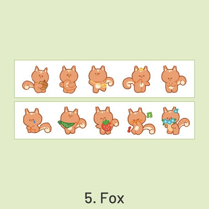 Cloud Zoo Cute Cartoon Animal Washi Sticker Roll
