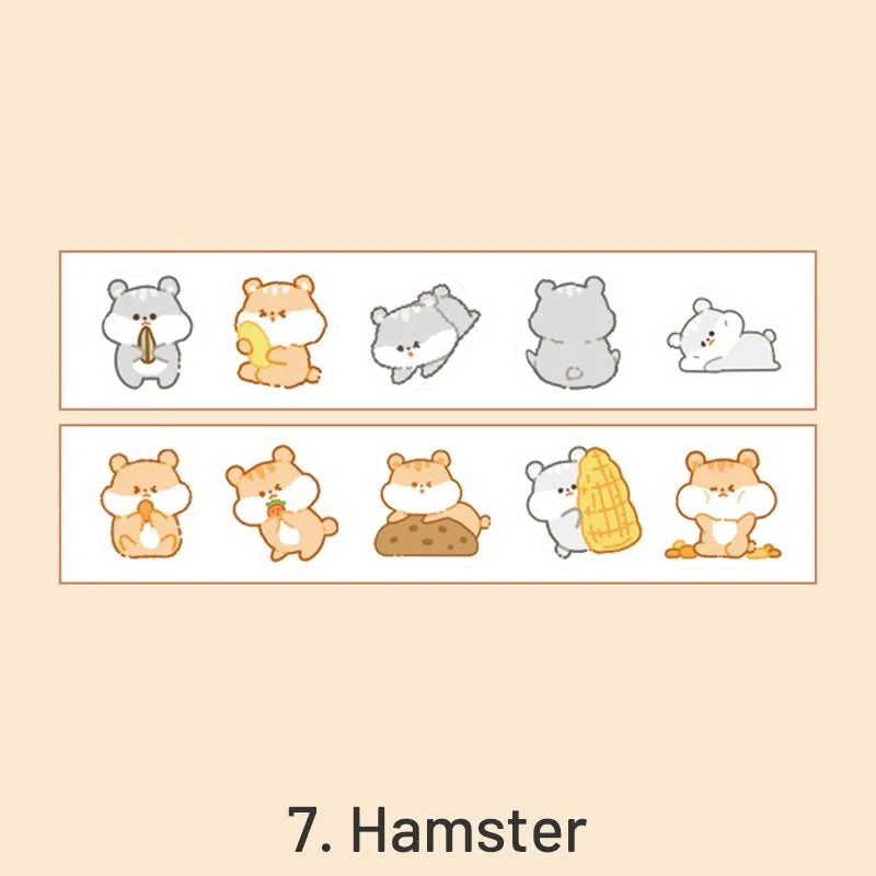 Cloud Zoo Cute Cartoon Animal Washi Sticker Roll