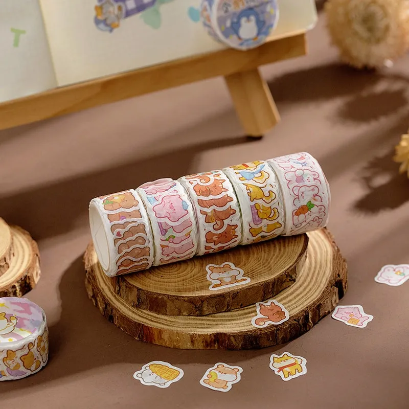 Cloud Zoo Cute Cartoon Animal Washi Sticker Roll