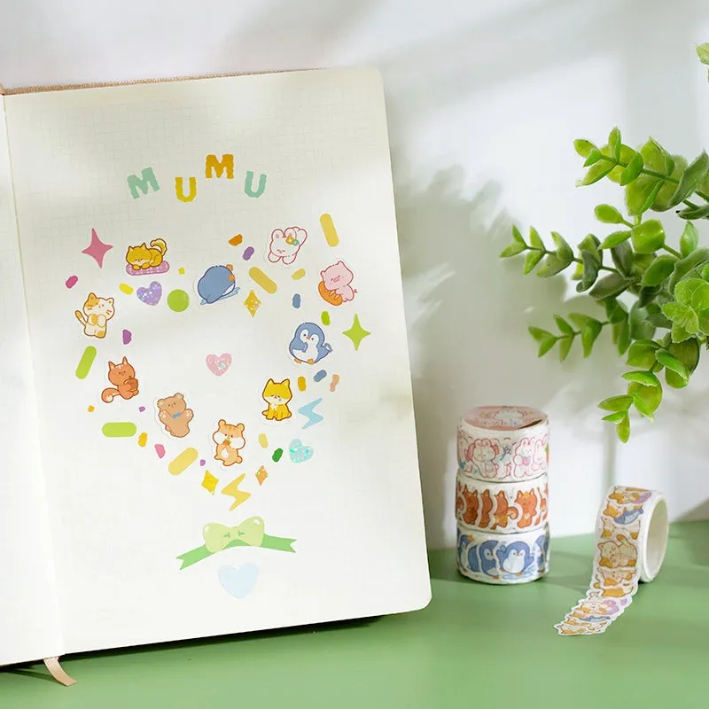 Cloud Zoo Cute Cartoon Animal Washi Sticker Roll