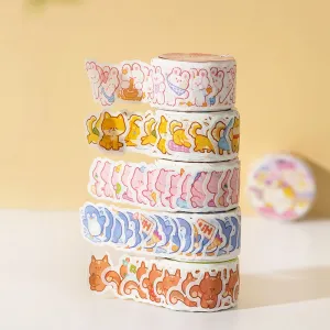 Cloud Zoo Cute Cartoon Animal Washi Sticker Roll