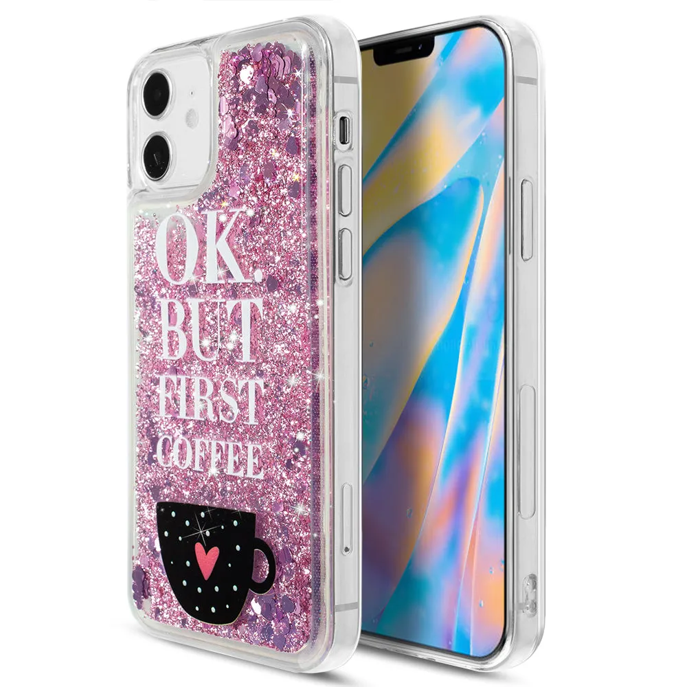 Coffee Lover Floating Glitter Case for iPhone