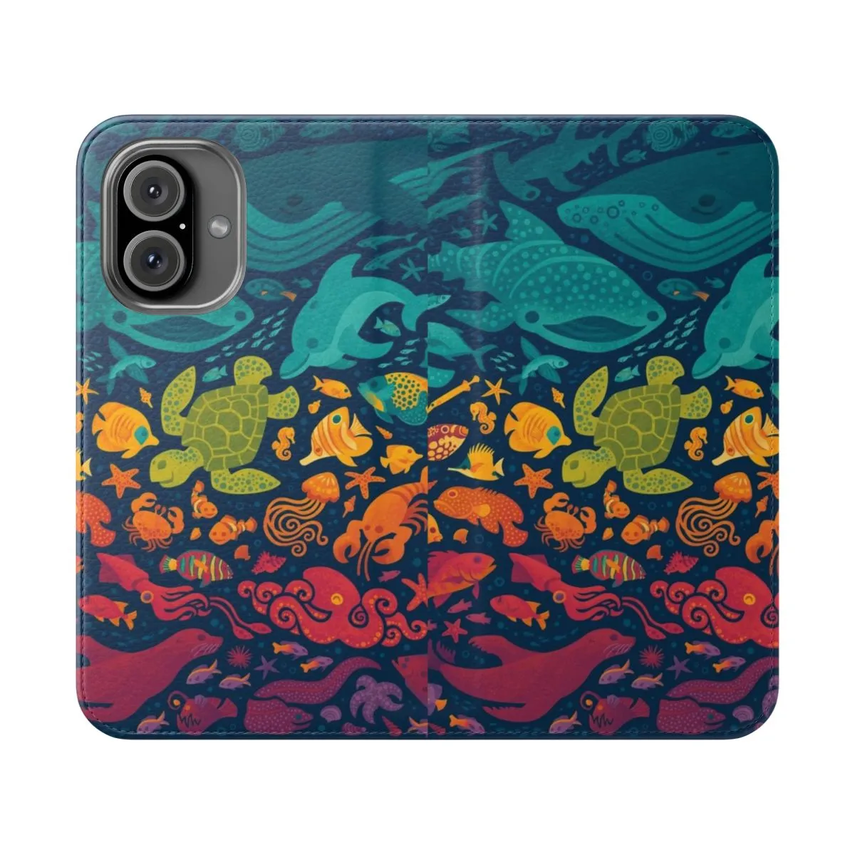 Colorful Aquatic Spectrum Flip Cover Phone Case