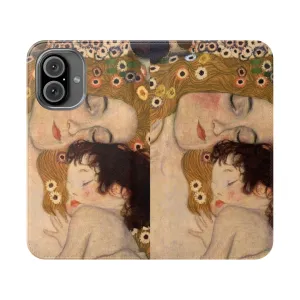 Colorful Art-Inspired Flip Cover Phone Case - Gustav Klimt's "The Three Ages of Woman"
