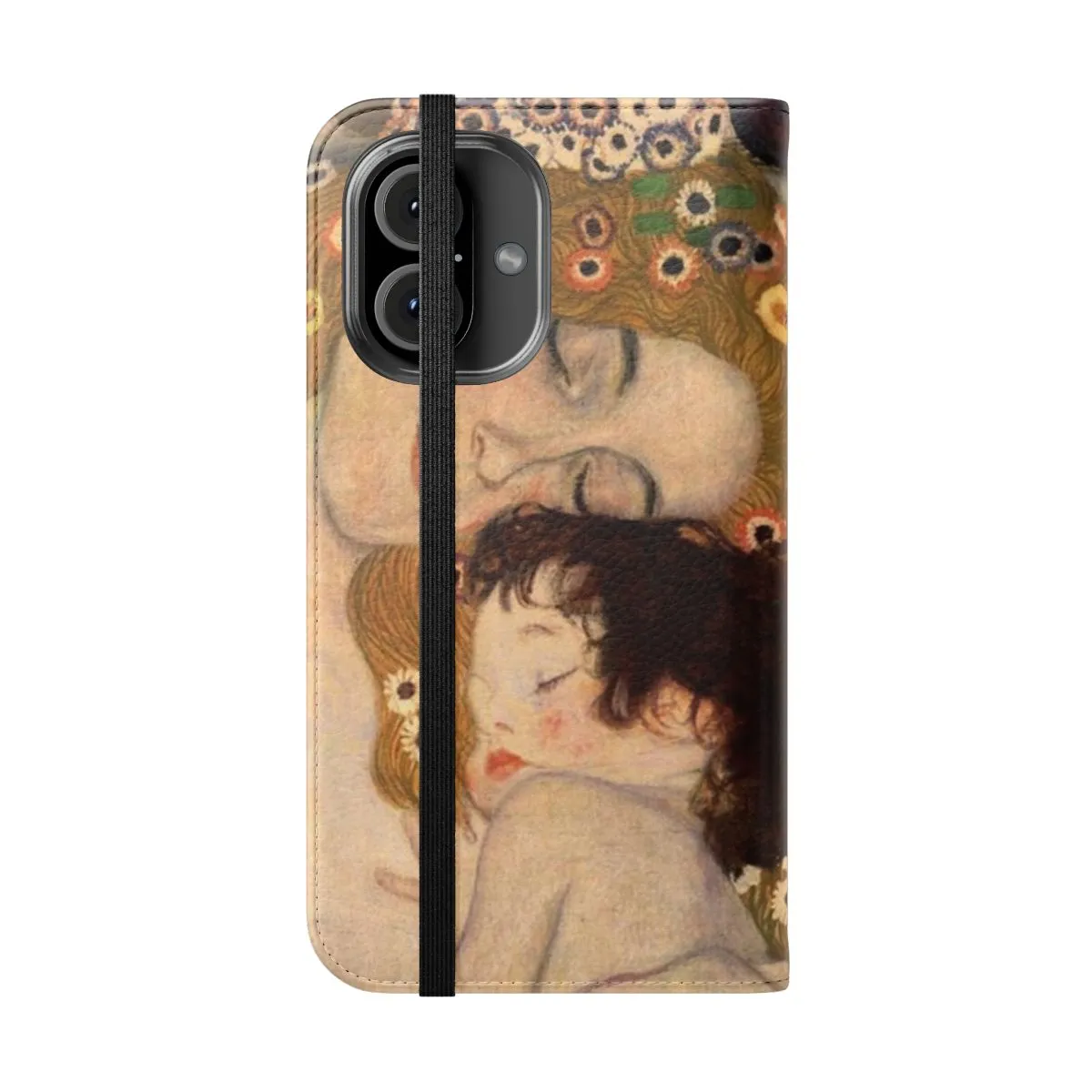 Colorful Art-Inspired Flip Cover Phone Case - Gustav Klimt's "The Three Ages of Woman"