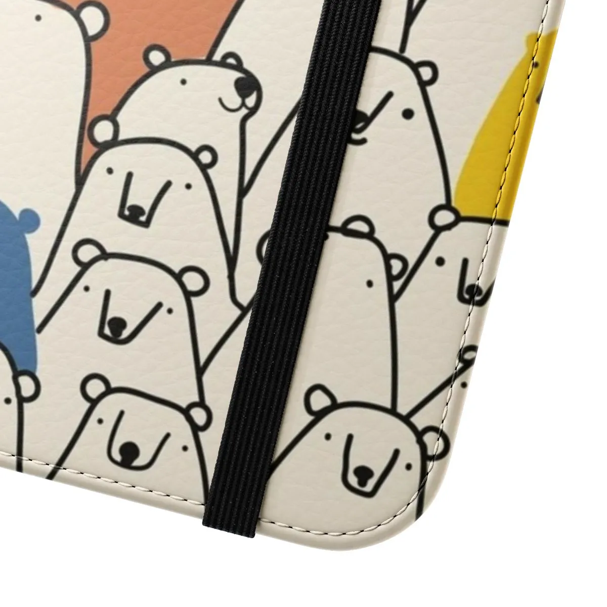 Colorful Bear Pattern Flip Cover Phone Case
