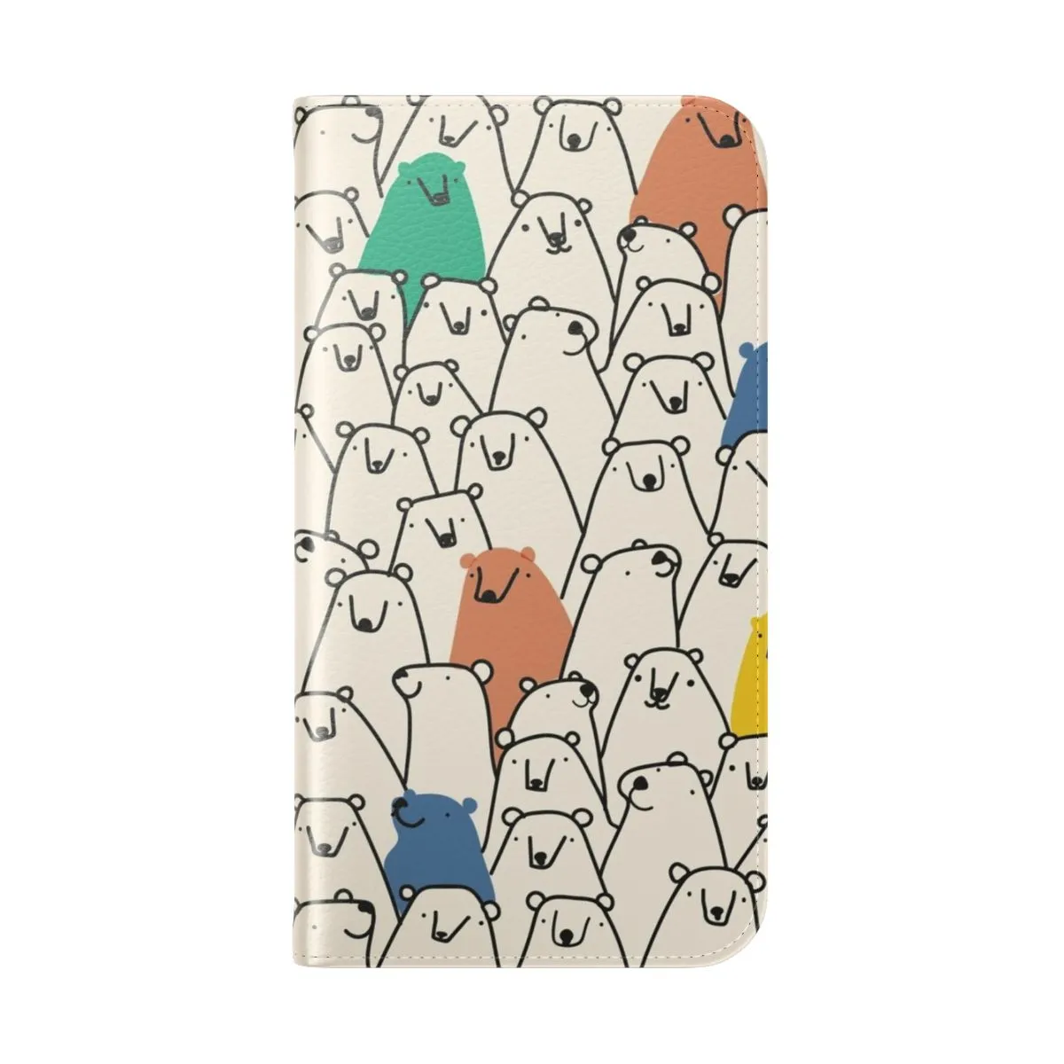 Colorful Bear Pattern Flip Cover Phone Case