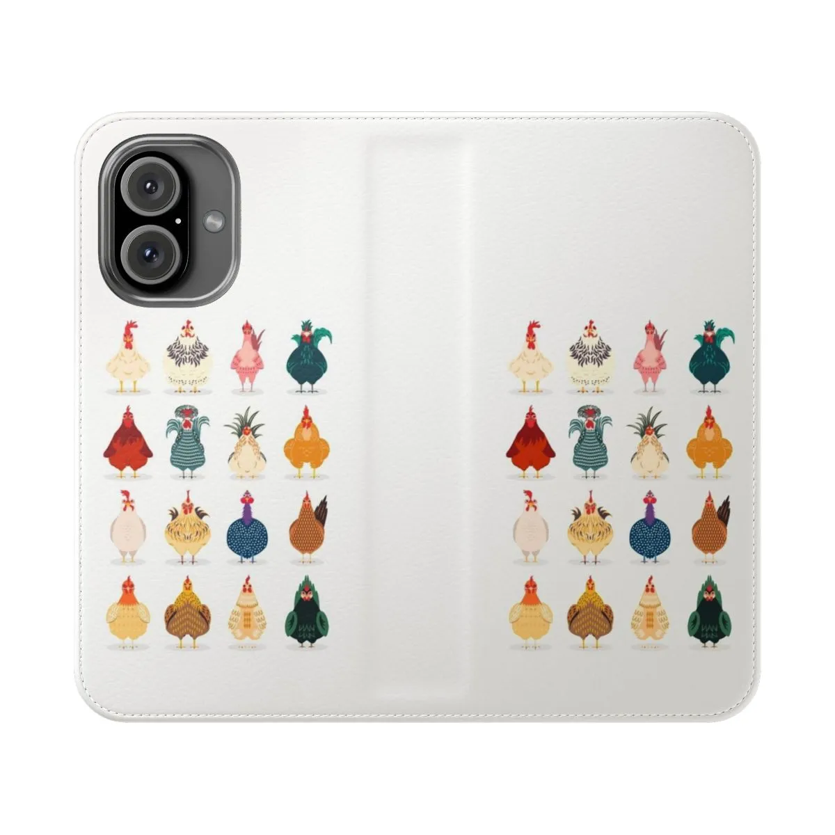 Colorful Chicken-Themed Flip Phone Case