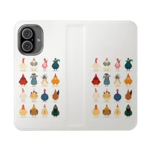 Colorful Chicken-Themed Flip Phone Case
