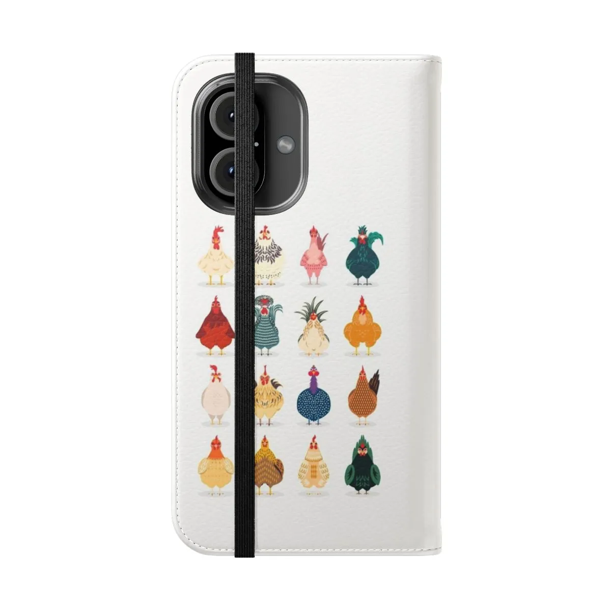 Colorful Chicken-Themed Flip Phone Case