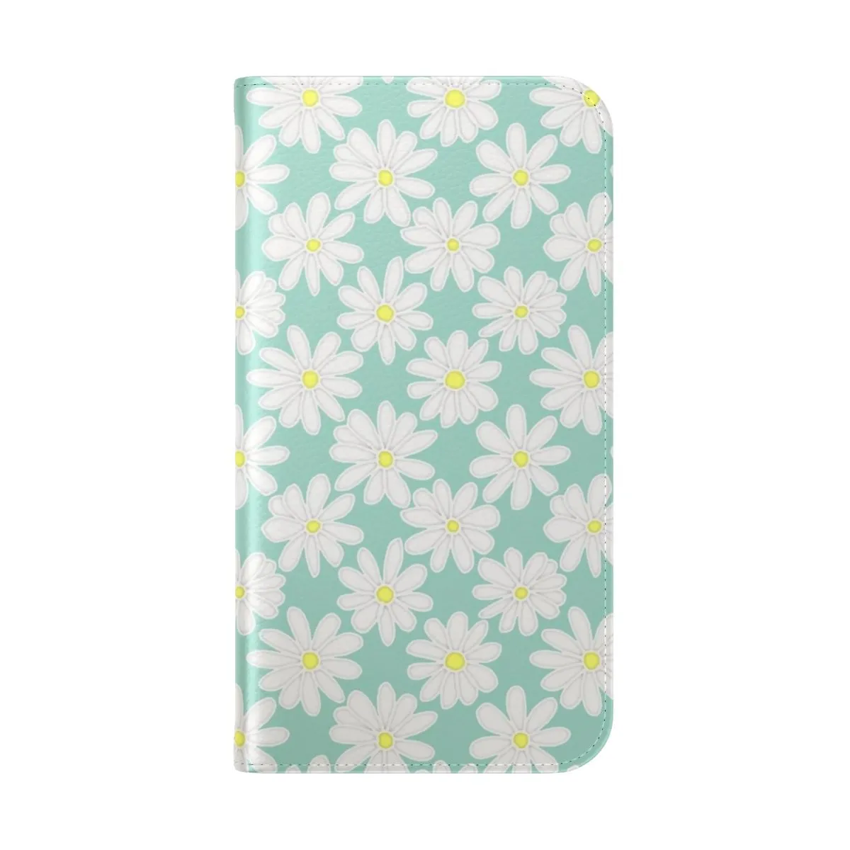 Colorful Daisy Pattern Mint Green Flip Phone Case