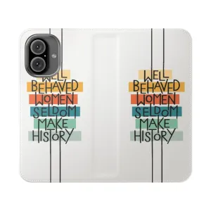 Colorful Feminist Flip Cover Phone Case with Inspirational Quote