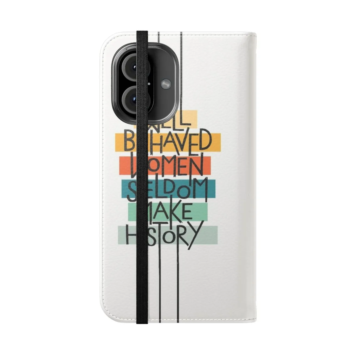 Colorful Feminist Flip Cover Phone Case with Inspirational Quote