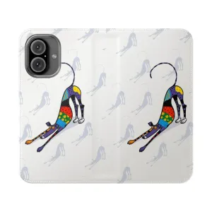 Colorful Kaleidoscope Flip Cover Phone Case for Dog Lovers