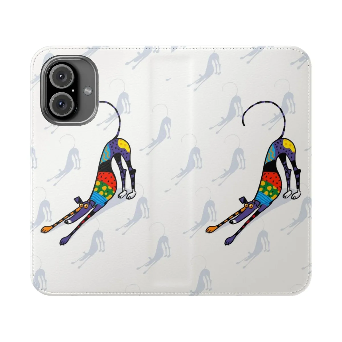 Colorful Kaleidoscope Flip Cover Phone Case for Dog Lovers