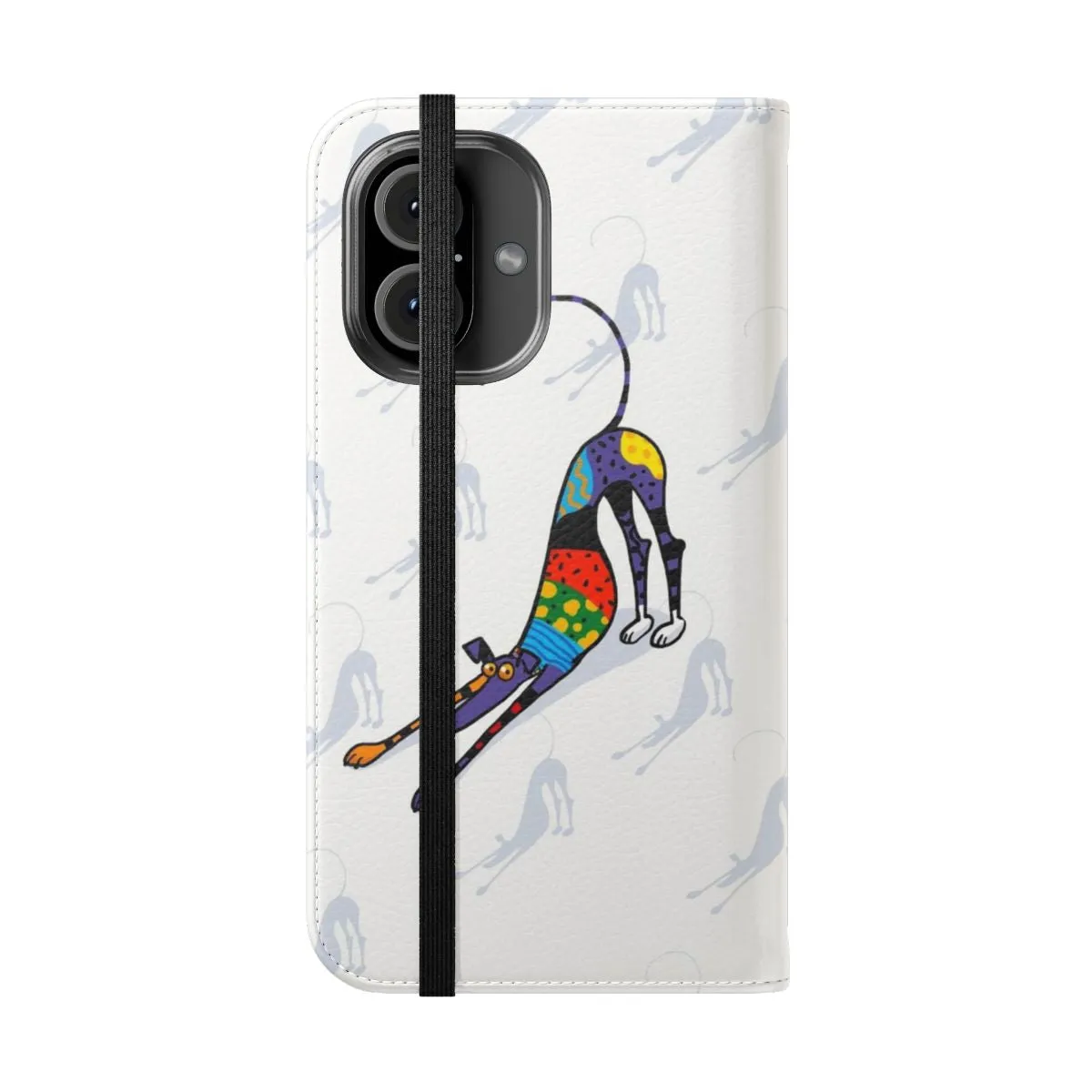 Colorful Kaleidoscope Flip Cover Phone Case for Dog Lovers