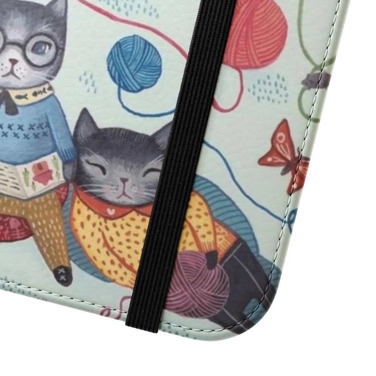 Colorful Kitten and Cat Pattern Flip Cover Phone Case