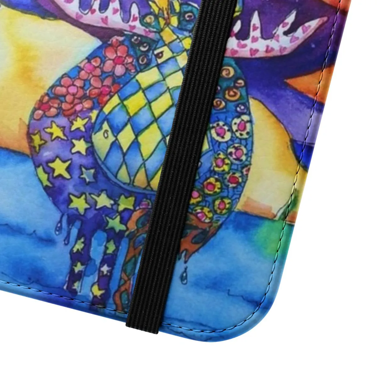 Colorful Moose Themed Flip Cover Phone Case