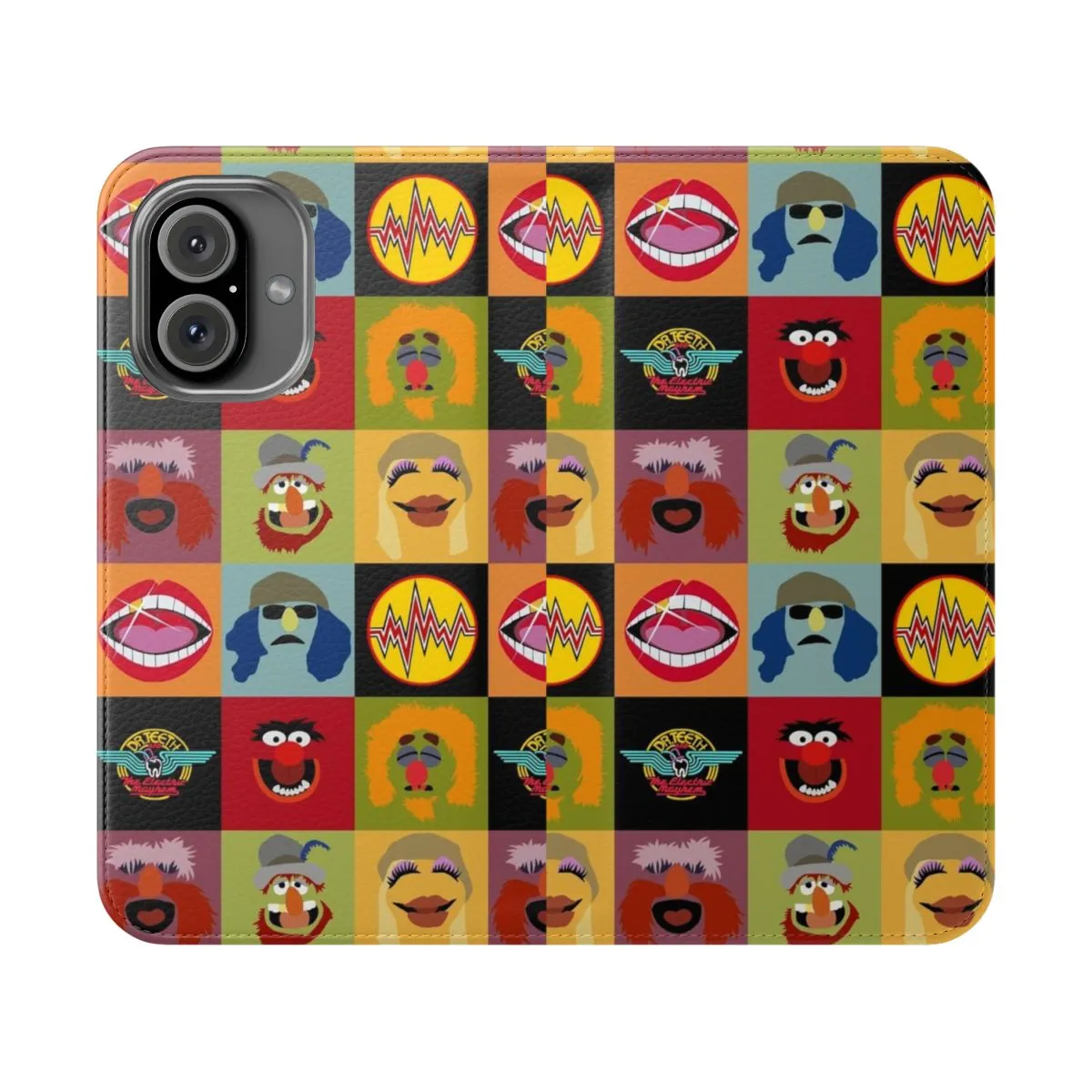 Colorful Muppets-Inspired Animal Flip Cover Phone Case