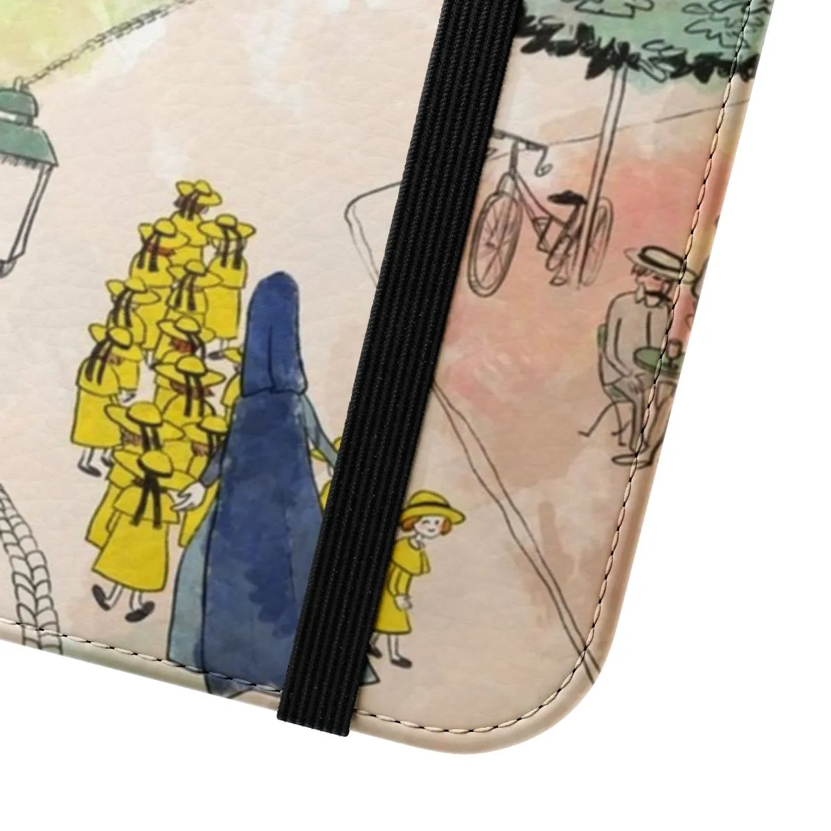 Colorful Paris Street Watercolor Flip Cover Phone Case