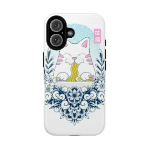 Colorful Ramen Cat Magnetic Protective Phone Case