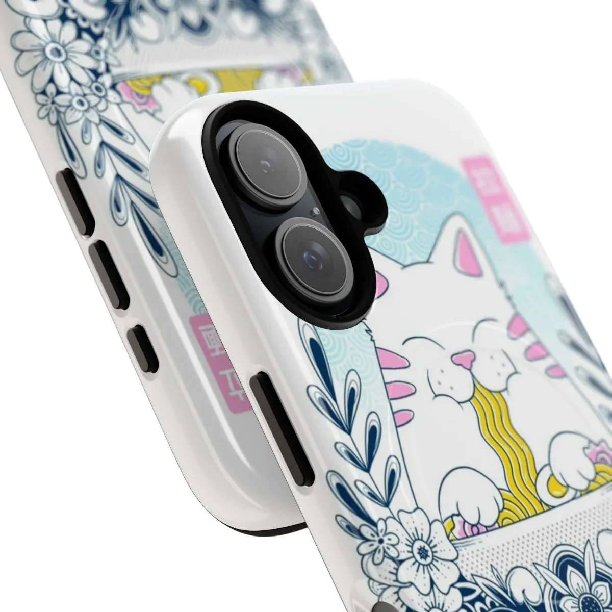 Colorful Ramen Cat Magnetic Protective Phone Case