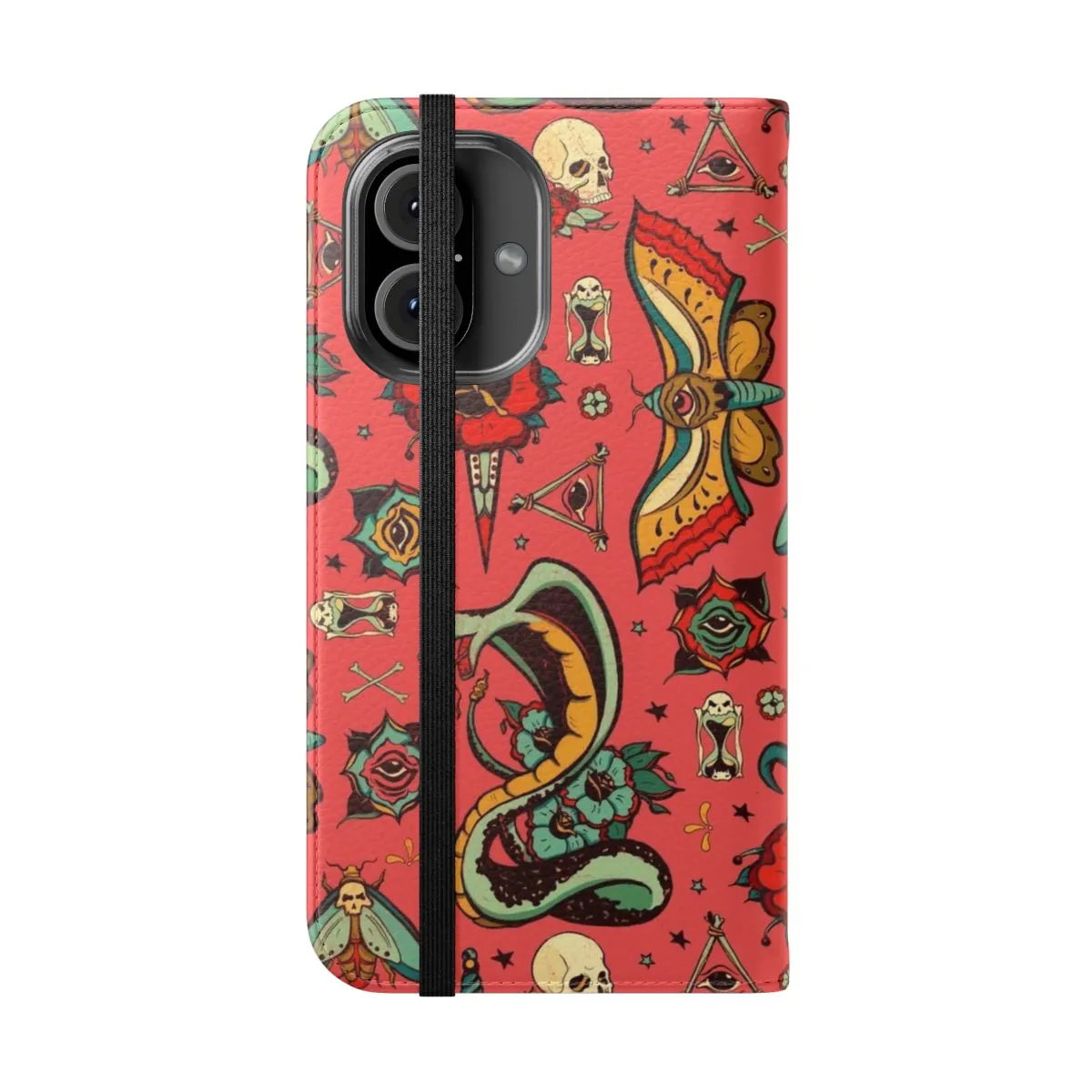 Colorful Tattoo Pattern Flip Cover for Smartphone