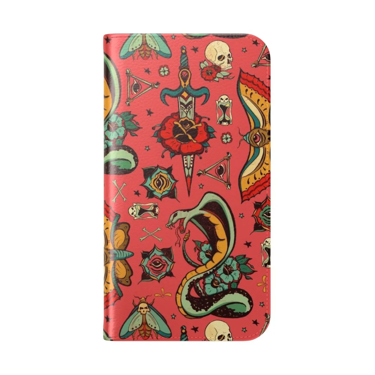 Colorful Tattoo Pattern Flip Cover for Smartphone